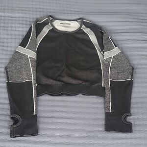 Fashion Nova Black and Gray Cropped Sweater And Leggings